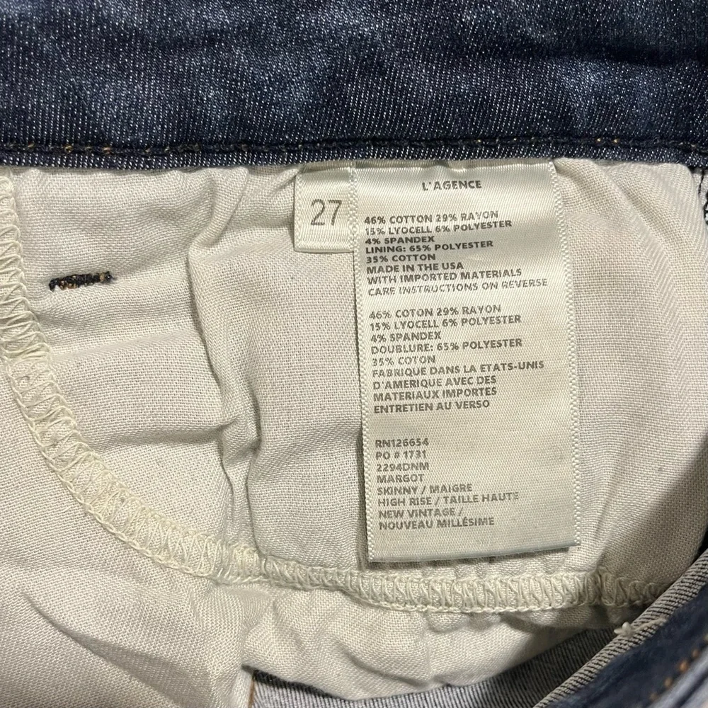 L’AGENCE Margot High Rise Skinny Jeans New Vintage Size 27 Stretch Denim Ankle - Picture 7 of 8